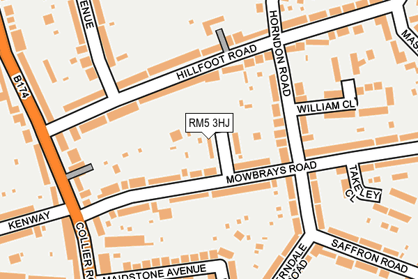 RM5 3HJ map - OS OpenMap – Local (Ordnance Survey)
