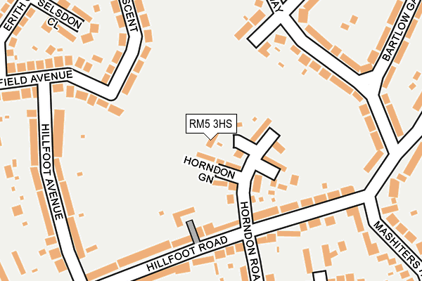RM5 3HS map - OS OpenMap – Local (Ordnance Survey)