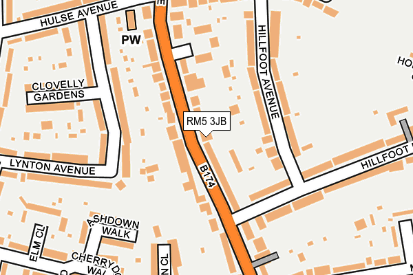 RM5 3JB map - OS OpenMap – Local (Ordnance Survey)
