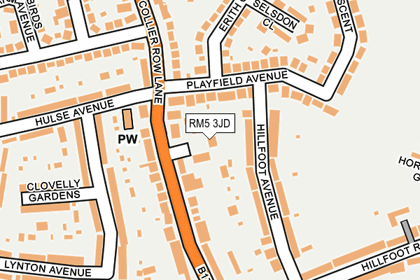 RM5 3JD map - OS OpenMap – Local (Ordnance Survey)