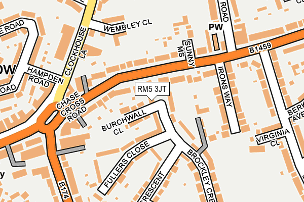 RM5 3JT map - OS OpenMap – Local (Ordnance Survey)