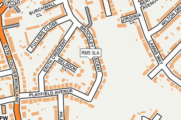 RM5 3LA map - OS OpenMap – Local (Ordnance Survey)