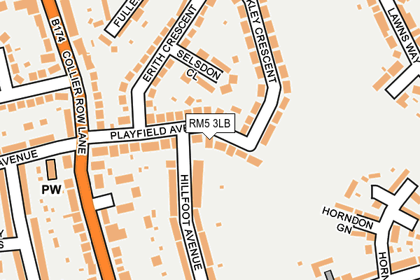 RM5 3LB map - OS OpenMap – Local (Ordnance Survey)