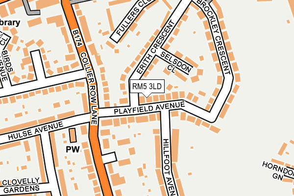 RM5 3LD map - OS OpenMap – Local (Ordnance Survey)