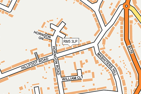 RM5 3LP map - OS OpenMap – Local (Ordnance Survey)