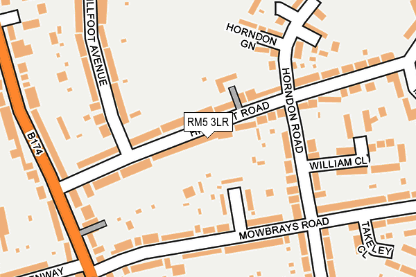 RM5 3LR map - OS OpenMap – Local (Ordnance Survey)