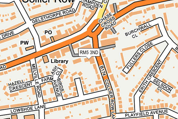 RM5 3ND map - OS OpenMap – Local (Ordnance Survey)