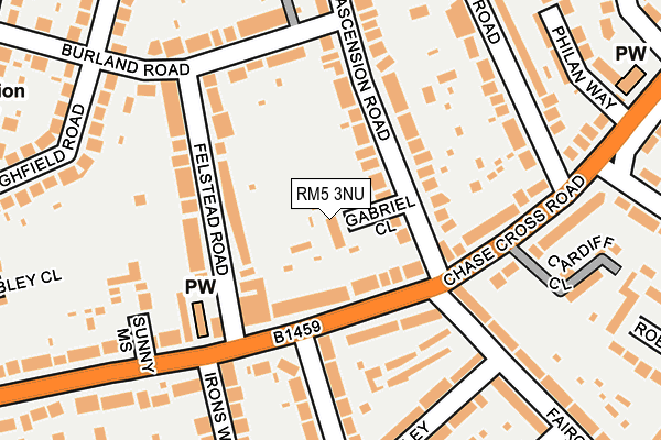 RM5 3NU map - OS OpenMap – Local (Ordnance Survey)