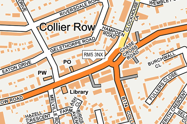 RM5 3NX map - OS OpenMap – Local (Ordnance Survey)