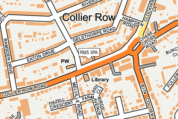 RM5 3PA map - OS OpenMap – Local (Ordnance Survey)