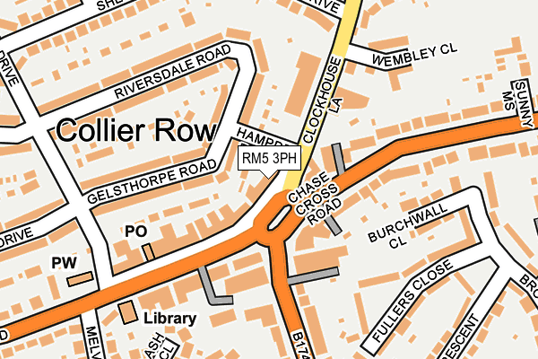 RM5 3PH map - OS OpenMap – Local (Ordnance Survey)