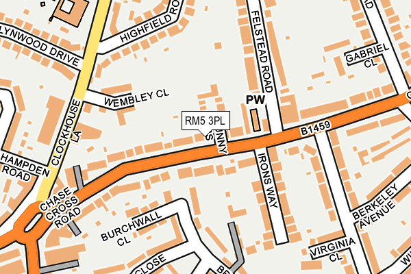 RM5 3PL map - OS OpenMap – Local (Ordnance Survey)