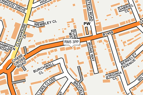 RM5 3PP map - OS OpenMap – Local (Ordnance Survey)