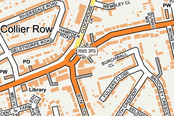RM5 3PS map - OS OpenMap – Local (Ordnance Survey)