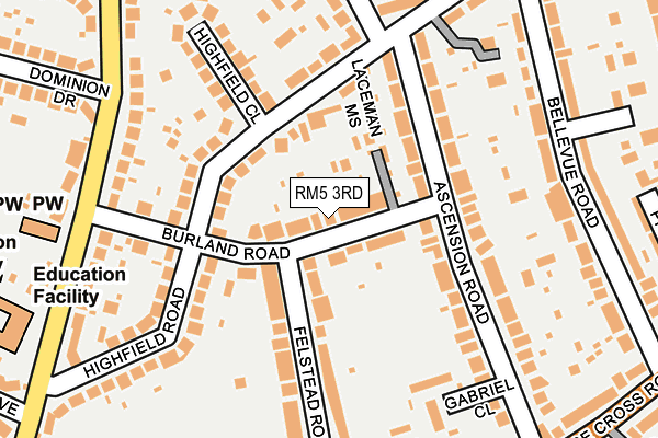 RM5 3RD map - OS OpenMap – Local (Ordnance Survey)