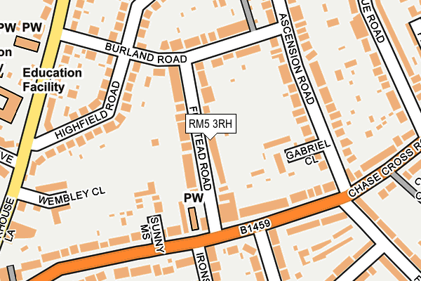 RM5 3RH map - OS OpenMap – Local (Ordnance Survey)