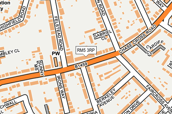RM5 3RP map - OS OpenMap – Local (Ordnance Survey)