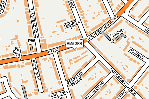 RM5 3RR map - OS OpenMap – Local (Ordnance Survey)