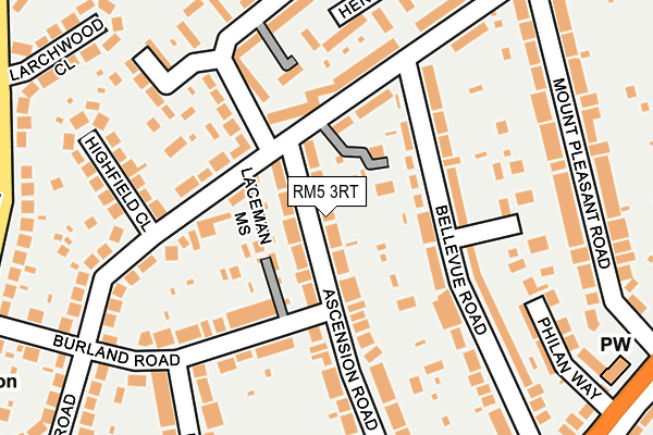 RM5 3RT map - OS OpenMap – Local (Ordnance Survey)
