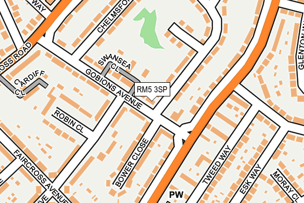 RM5 3SP map - OS OpenMap – Local (Ordnance Survey)