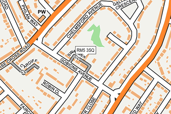 RM5 3SQ map - OS OpenMap – Local (Ordnance Survey)