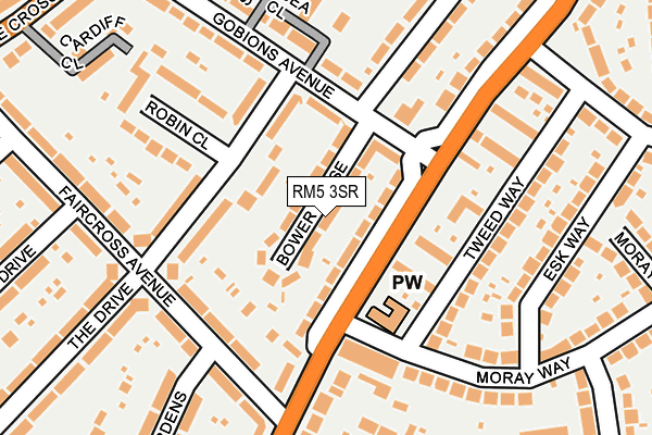 RM5 3SR map - OS OpenMap – Local (Ordnance Survey)