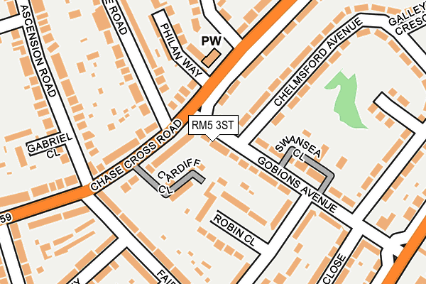 RM5 3ST map - OS OpenMap – Local (Ordnance Survey)