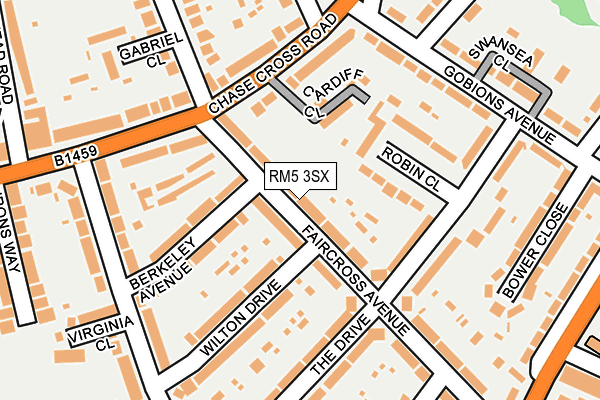 RM5 3SX map - OS OpenMap – Local (Ordnance Survey)