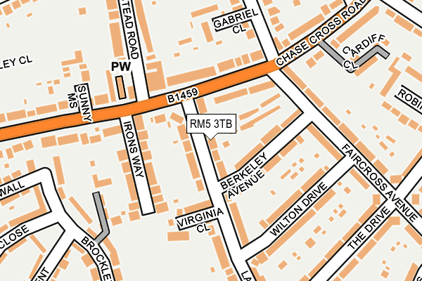 RM5 3TB map - OS OpenMap – Local (Ordnance Survey)