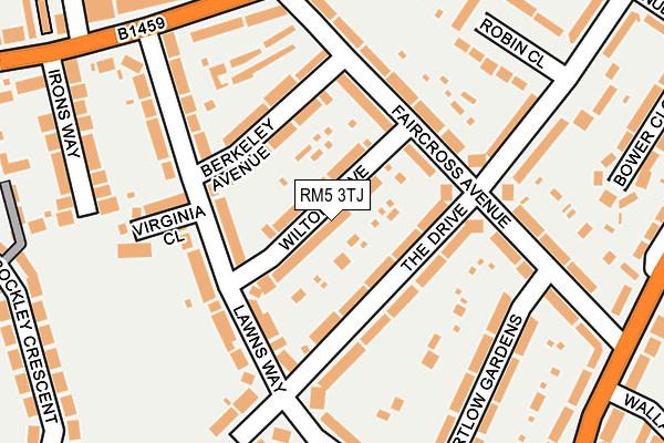 RM5 3TJ map - OS OpenMap – Local (Ordnance Survey)