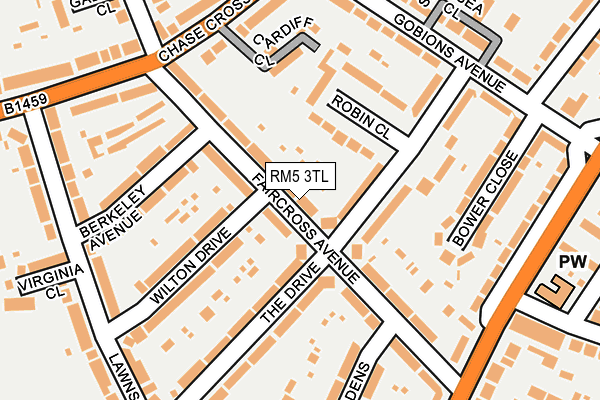 RM5 3TL map - OS OpenMap – Local (Ordnance Survey)