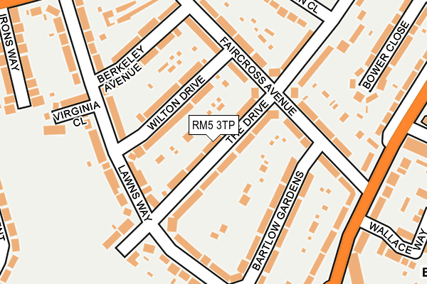 RM5 3TP map - OS OpenMap – Local (Ordnance Survey)