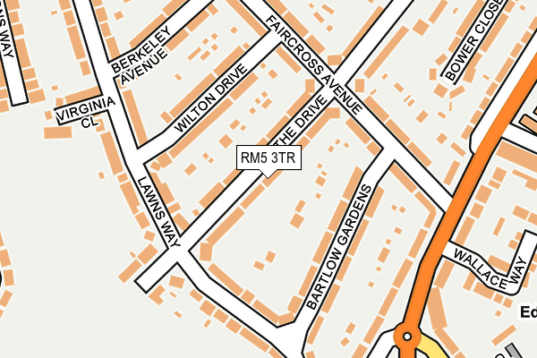 RM5 3TR map - OS OpenMap – Local (Ordnance Survey)