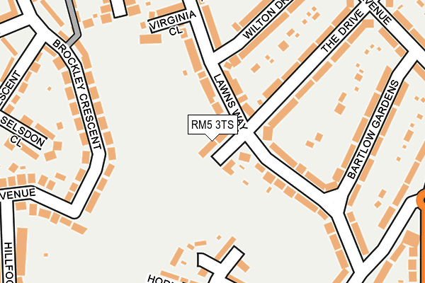 RM5 3TS map - OS OpenMap – Local (Ordnance Survey)