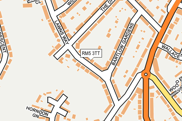 RM5 3TT map - OS OpenMap – Local (Ordnance Survey)