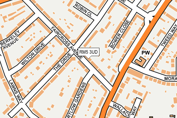 RM5 3UD map - OS OpenMap – Local (Ordnance Survey)