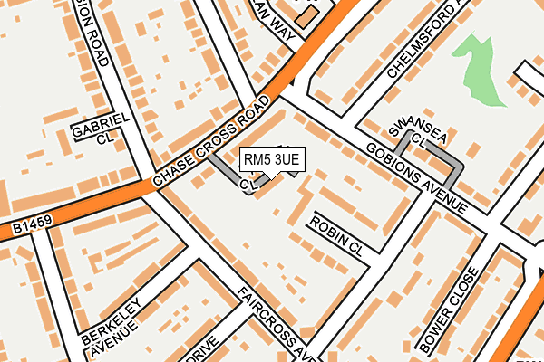 RM5 3UE map - OS OpenMap – Local (Ordnance Survey)