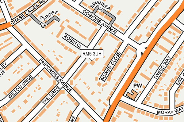 RM5 3UH map - OS OpenMap – Local (Ordnance Survey)