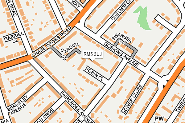 RM5 3UJ map - OS OpenMap – Local (Ordnance Survey)