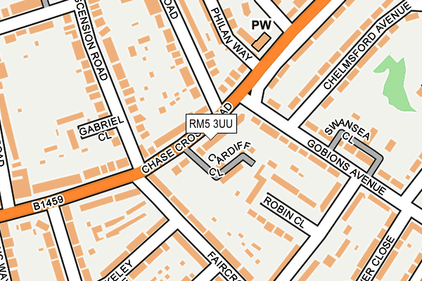 RM5 3UU map - OS OpenMap – Local (Ordnance Survey)