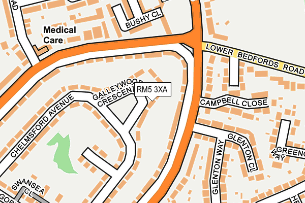 RM5 3XA map - OS OpenMap – Local (Ordnance Survey)