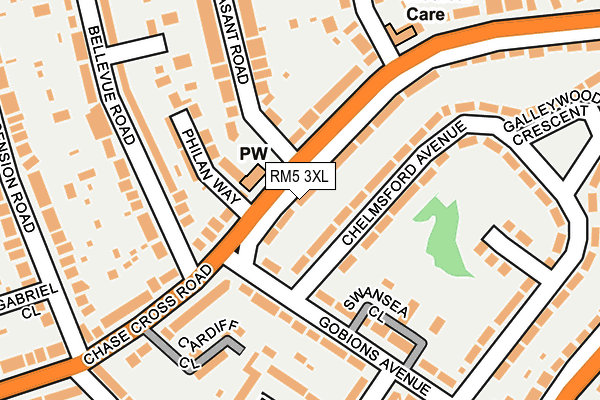 RM5 3XL map - OS OpenMap – Local (Ordnance Survey)