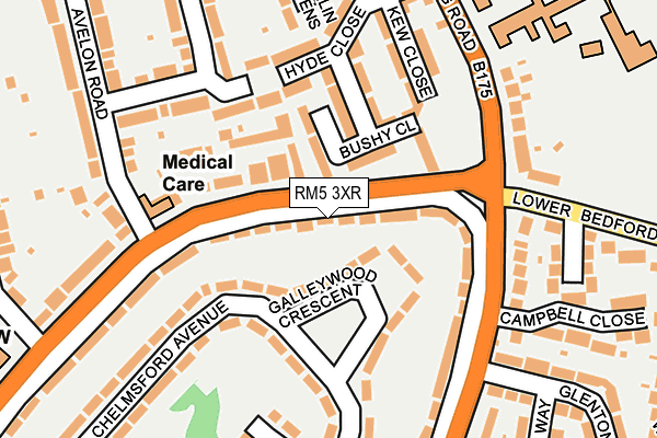 RM5 3XR map - OS OpenMap – Local (Ordnance Survey)