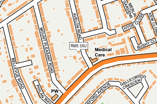 RM5 3XU map - OS OpenMap – Local (Ordnance Survey)