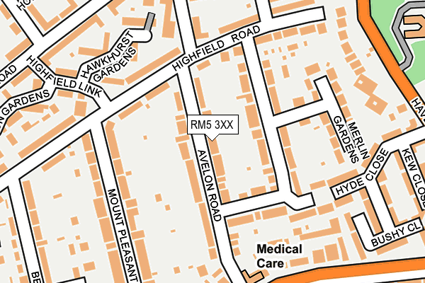 RM5 3XX map - OS OpenMap – Local (Ordnance Survey)