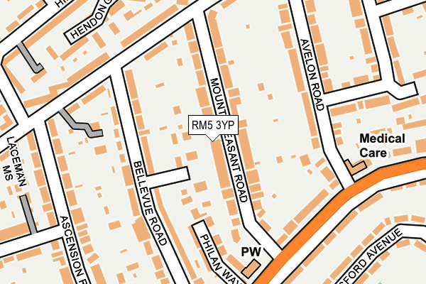 RM5 3YP map - OS OpenMap – Local (Ordnance Survey)