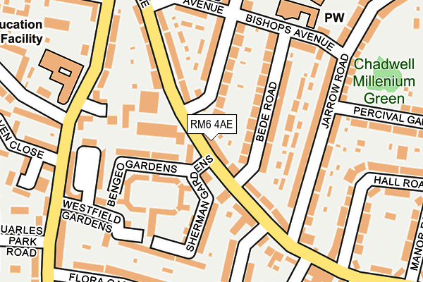 RM6 4AE map - OS OpenMap – Local (Ordnance Survey)