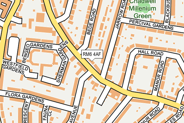 RM6 4AF map - OS OpenMap – Local (Ordnance Survey)