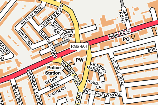 RM6 4AH map - OS OpenMap – Local (Ordnance Survey)