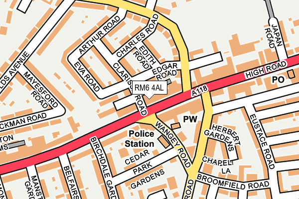 RM6 4AL map - OS OpenMap – Local (Ordnance Survey)